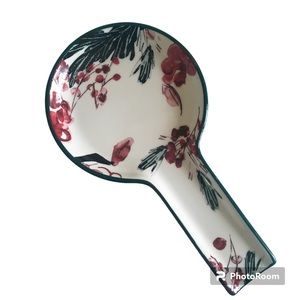 Stoneware Spoon Rest ANTHROPOLOGY’s holly & pear / matches listed butter dish